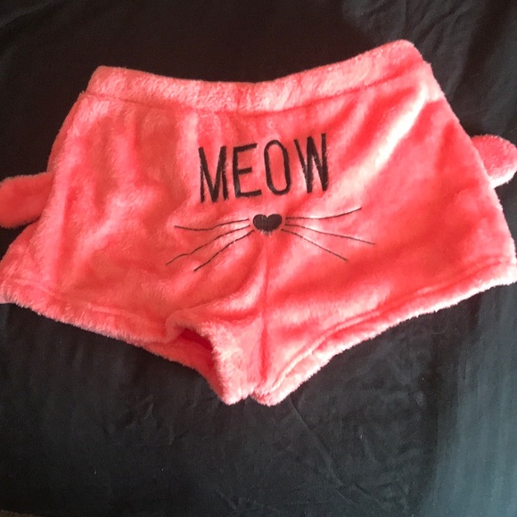 fuzzy pink shorts